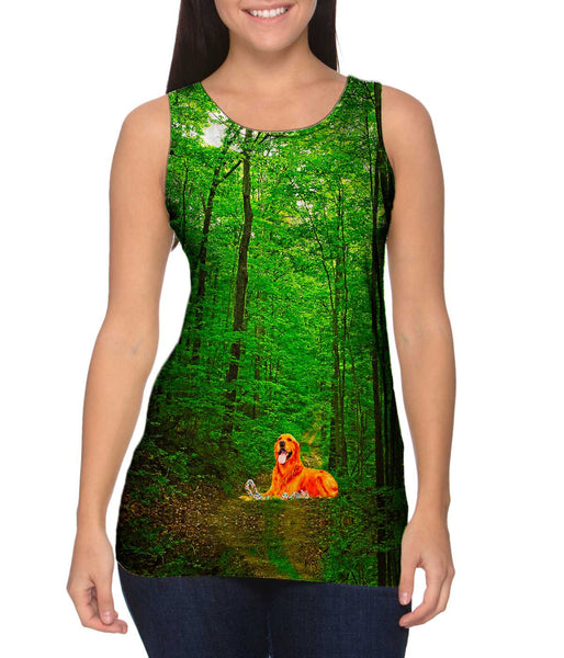 Golden Retriever Forest&nbsp;Womens Tank Top