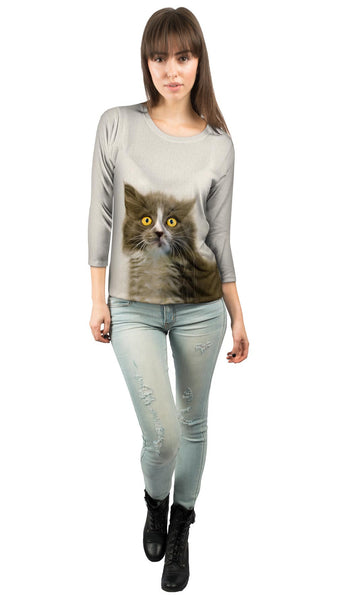 Look At Me Kitty Cat&nbsp;Womens 3/4 Sleeve