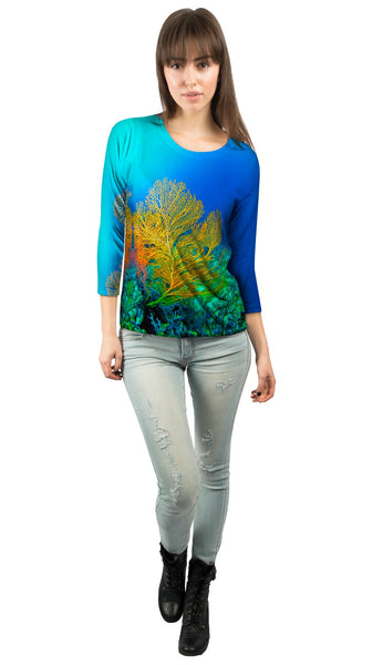 Yellow Coral Underwater&nbsp;Womens 3/4 Sleeve