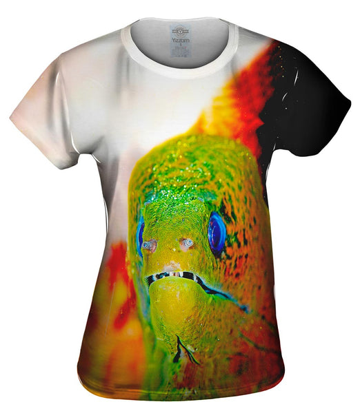 Moray Eel Peeks Underwater Womens Top