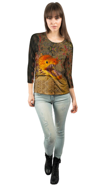 Picopato Eel Sharp Teeth Underwater&nbsp;Womens 3/4 Sleeve