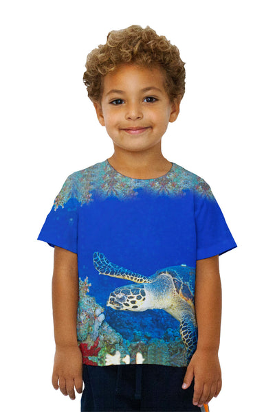 Kids Hawksbill Sea Turtle Underwater Kids T-Shirt