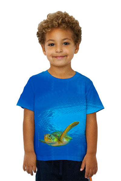 Kids Green Turtle Underwater Kids T-Shirt
