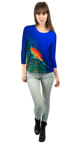 El Bajon Fish Underwater Womens 3/4 Sleeve