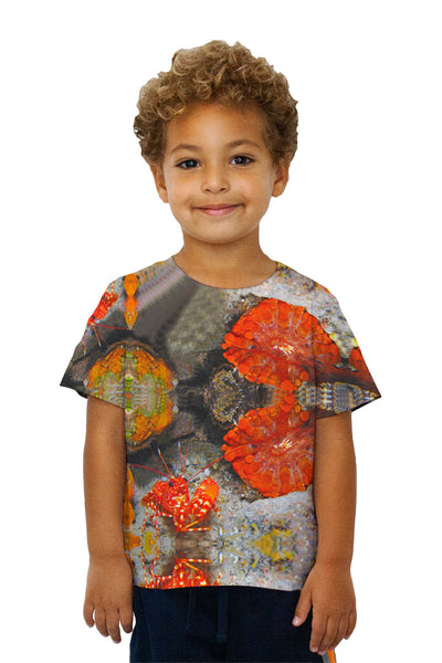 Kids Red Shrimp At The Ready Underwater Kids T-Shirt
