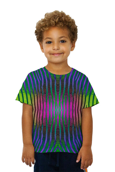 Kids Pink Purple Green Zebra Stripes&nbsp;Kids T-Shirt