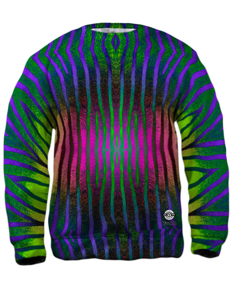 Pink Purple Green Zebra Stripes&nbsp;Mens Sweatshirt