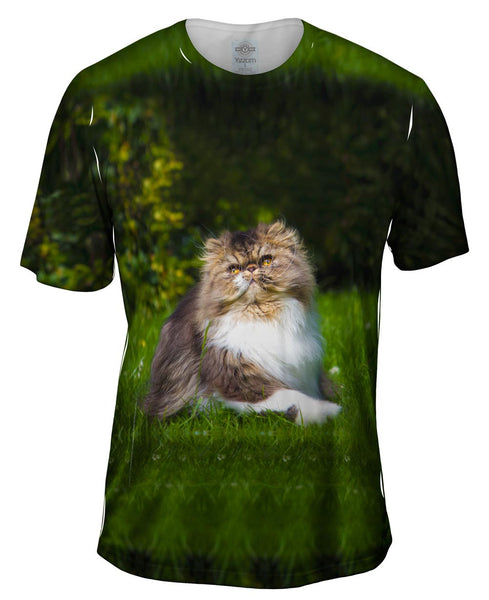 Grassy Cat Mens T-Shirt