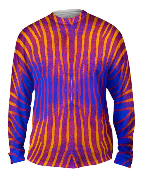 Blue Purple Orange Zebra Stripes&nbsp;Mens Long Sleeve