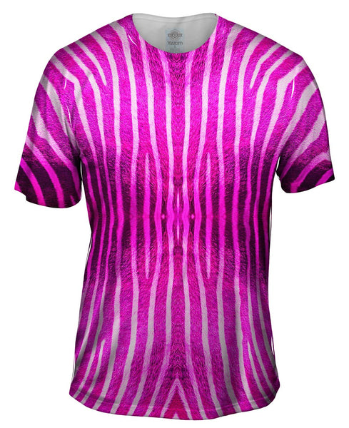 Pink Zebra Stripes Mens T-Shirt