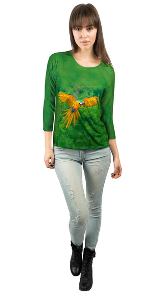 Macaw Parrot Soar&nbsp;Womens 3/4 Sleeve