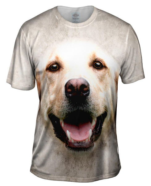Happy Golden Labrador Dog Face Mens T-Shirt