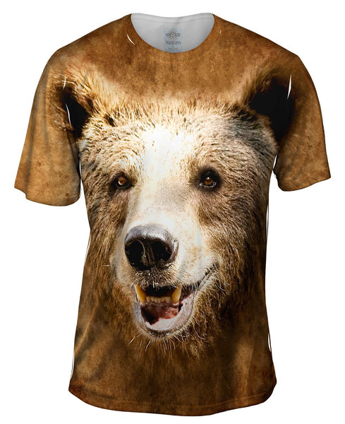 Happy Brown Bear Face&nbsp;Mens T-Shirt