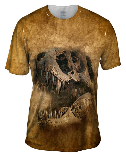 Skeletal T Rex Dinosaur Face Mens T-Shirt
