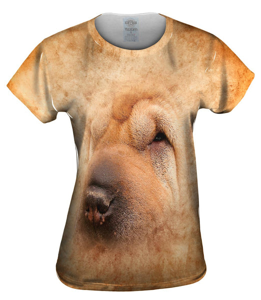 Chinese Shar Pei Dog Face Womens Top