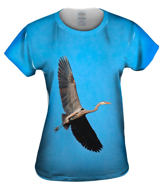 Great Blue Heron Flying Womens Top