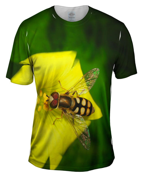 Hoverfly Buttercup Flower Mens T-Shirt