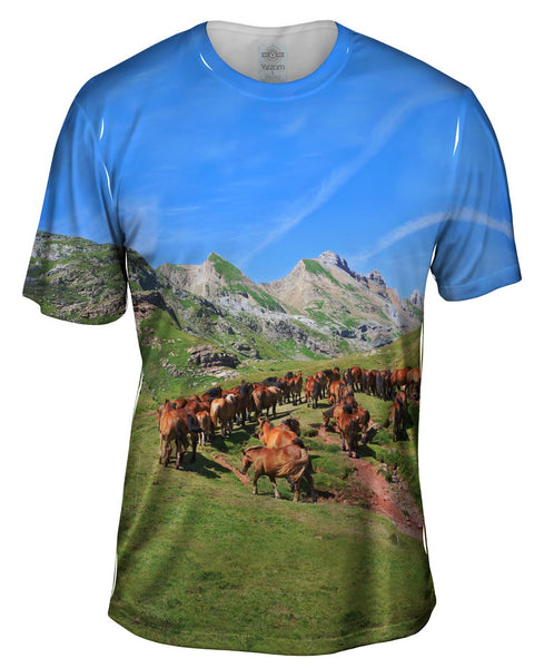 Horse Herd Spanish Pyrenees&nbsp;Mens T-Shirt