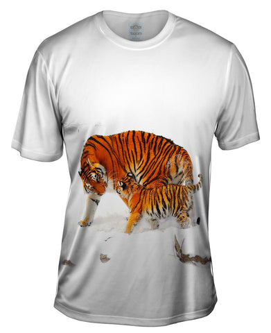 Amur Tiger Mother Snow Play