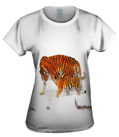 Amur Tiger Mother Snow Play