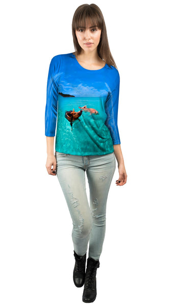 Poppy Butterfly&nbsp;Womens 3/4 Sleeve