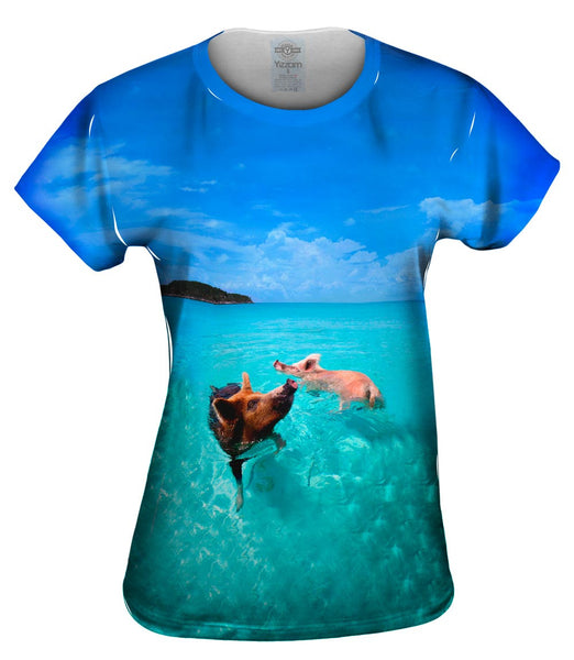 Tropical Swimming Pigs&nbsp;Womens Top