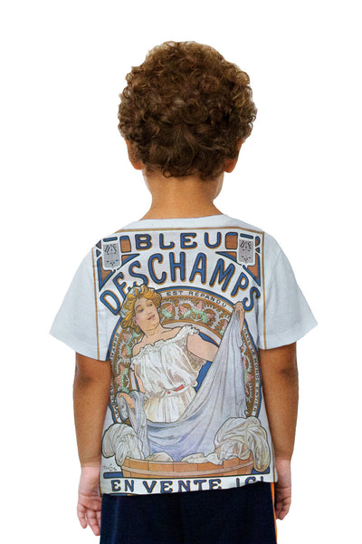 Kids Alphonse Mucha - "Bleu Deschamps" En Vente Ici (1897) Kids T-Shirt