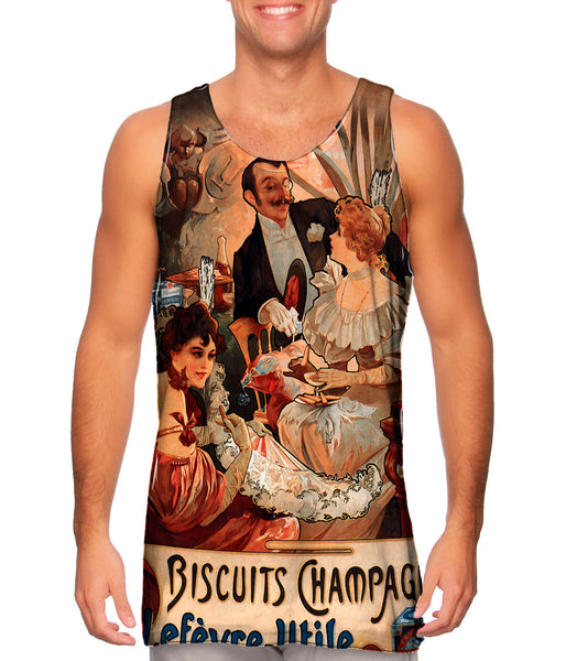 Alphonse Mucha - "Biscuits Champagne Lefèvre-Utile" (1896) Mens Tank Top