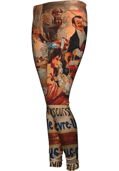 Alphonse Mucha - "Biscuits Champagne Lefèvre-Utile" (1896) Womens Leggings