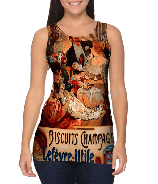 Alphonse Mucha - "Biscuits Champagne Lefèvre-Utile" (1896) Womens Tank Top