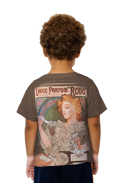 Kids Alphonse Mucha - "Lance Parfum Rodo" (1896) Kids T-Shirt