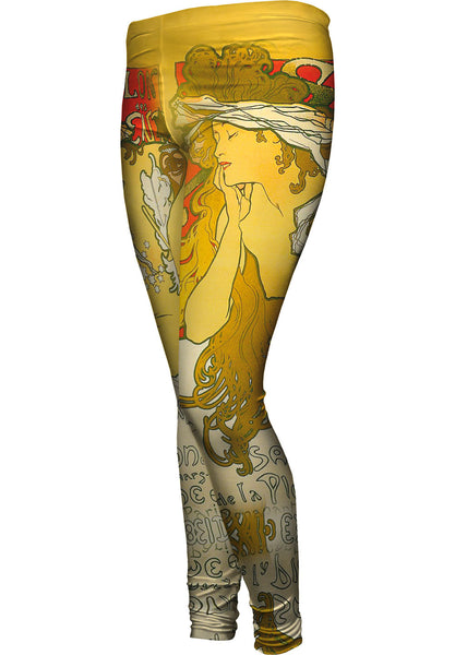 Alphonse Mucha - "Salon Of The Hundreds" Salon des Cent (1896) Womens Leggings