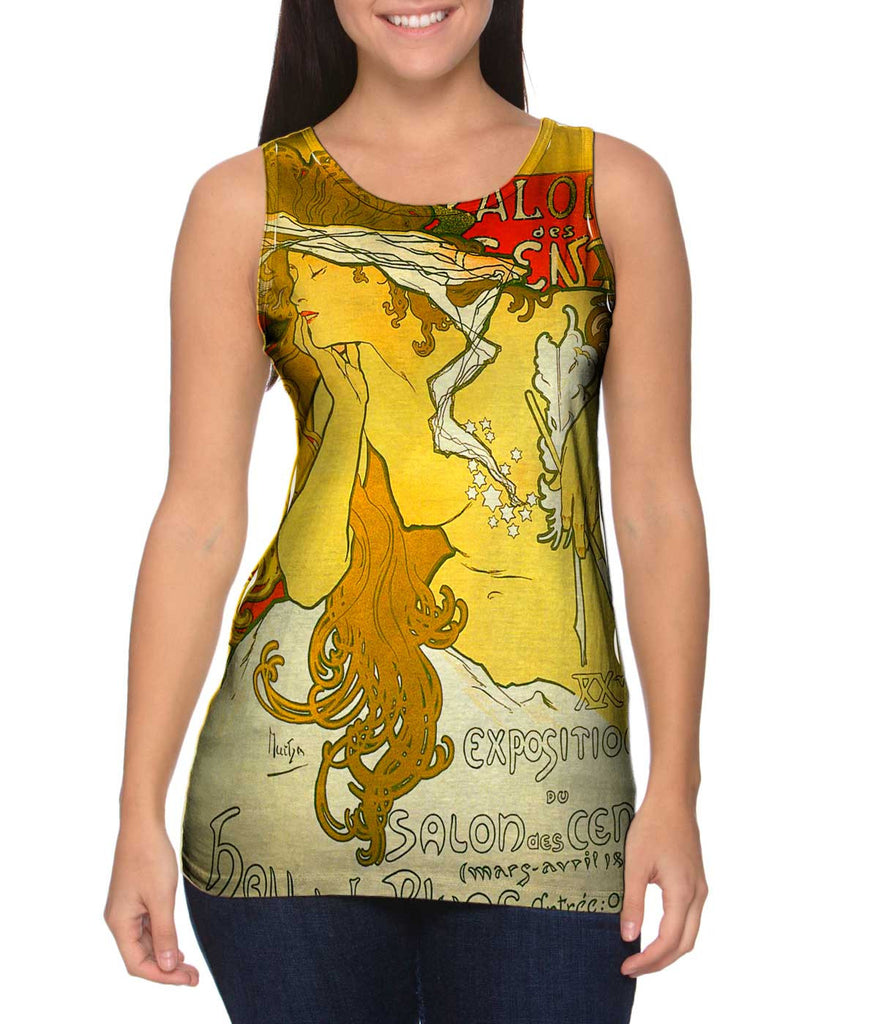 Alphonse Mucha Salon Of The Hundreds Salon des Cent 1896 Womens Tank Top Yizzam