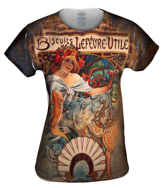 Alphonse Mucha - "Biscuits Lefèvre-Utile" (1896) Womens Top
