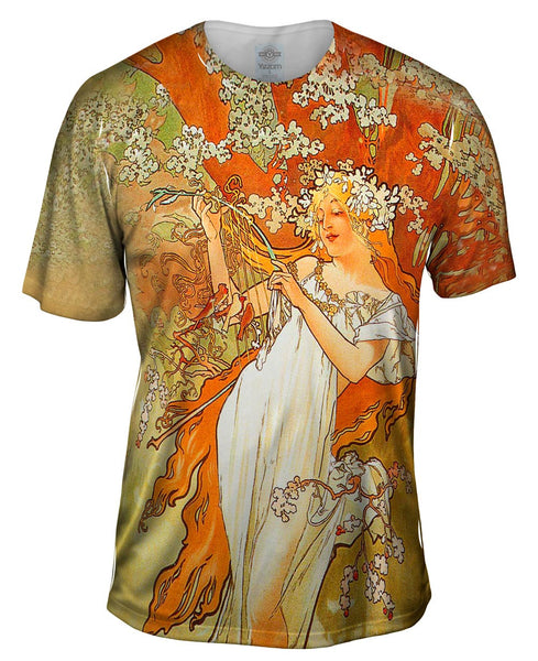 Alphonse Mucha - "Spring" (1896) Mens T-Shirt