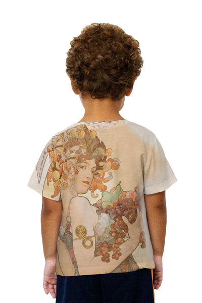 Kids Alphonse Mucha - "Fruit" (1897) Kids T-Shirt