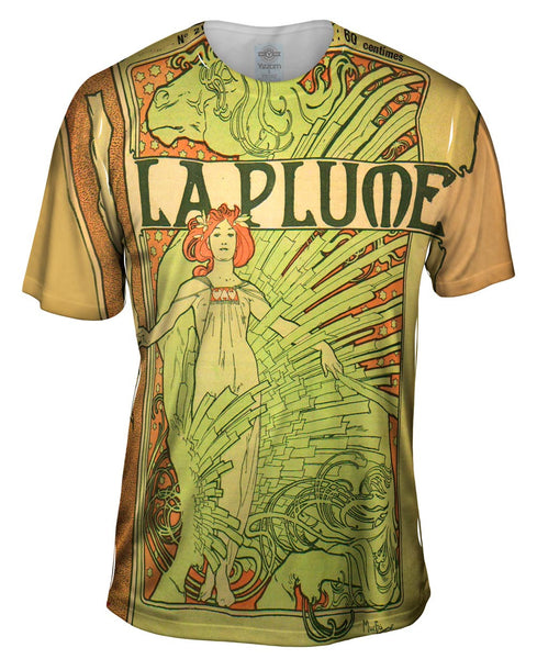 Alphonse Mucha - "La Plume" (1898) Mens T-Shirt