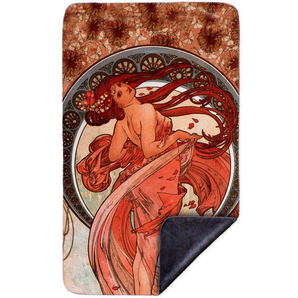 Alphonse Mucha - "Dance" (1898)&nbsp;MicroMink(Whip Stitched) Grey