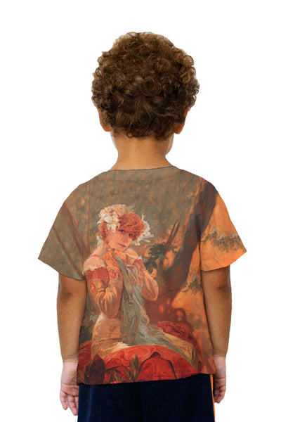 Kids Alphonse Mucha - "Lefevre Utile" (1903) Kids T-Shirt