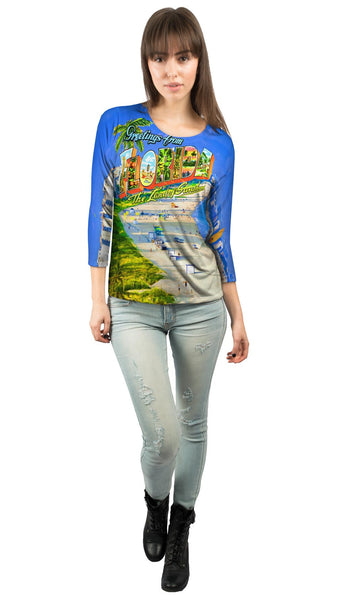 Greetings from Florida - The Land of Sunshine Womens 3/4 Sleeve
