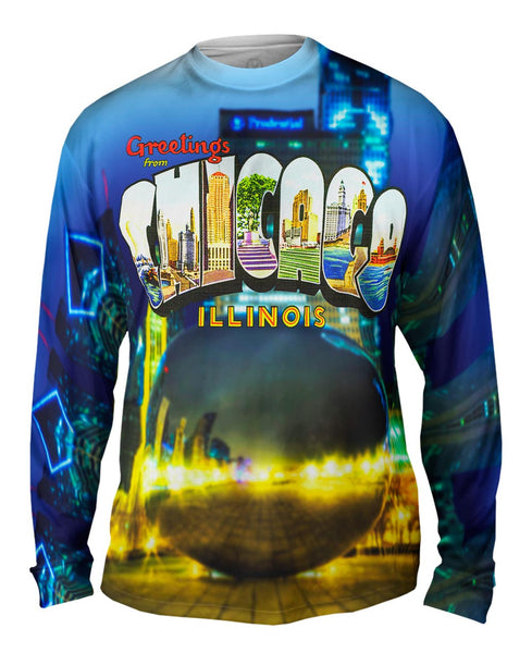 Greetings from Chicago Illinois 052 Mens Long Sleeve