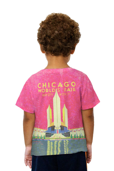 Kids Chicago Worlds Fair Poster 056 Kids T-Shirt