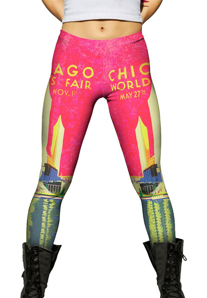 Chicago Worlds Fair Poster 056 Womens Leggings