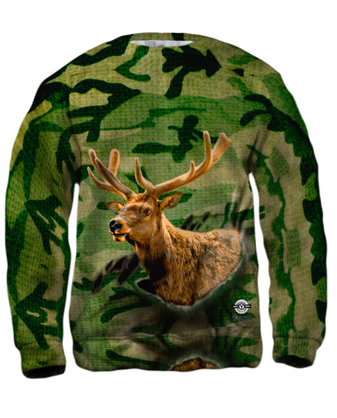 Torn Green Elk Mens Sweatshirt