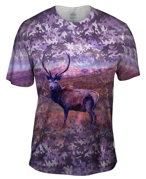Camoflage Violet Deer Mens T-Shirt