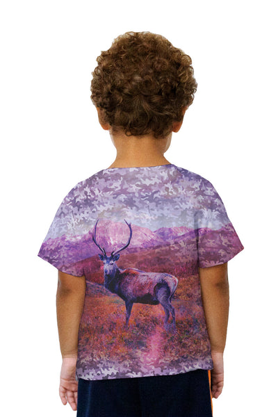 Kids Camouflage Violet Deer Kids T-Shirt