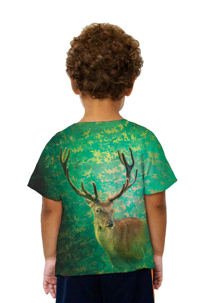 Kids Camouflage Emerald Deer Kids T-Shirt