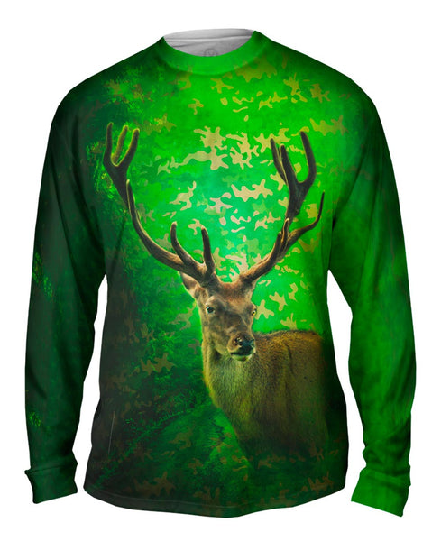 Camoflage Emerald Deer Mens Long Sleeve
