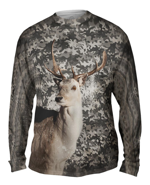 Camoflage Grey Deer Mens Long Sleeve