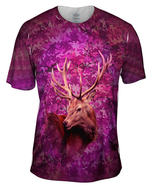 Camoflage Pink Deer Mens T-Shirt